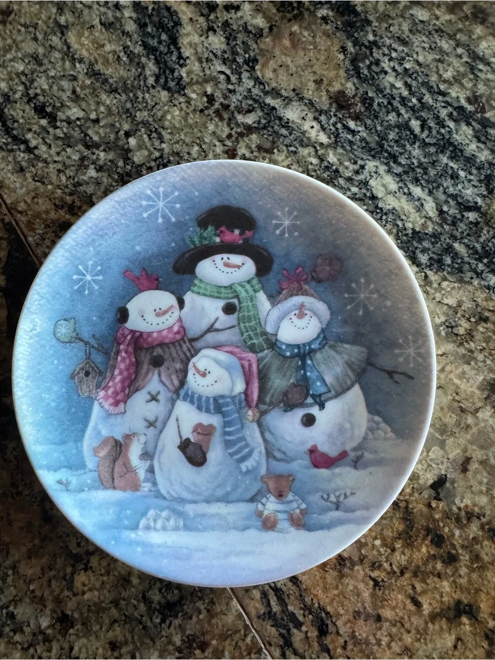 At Home America Snowman 3-Piece Plate Set
